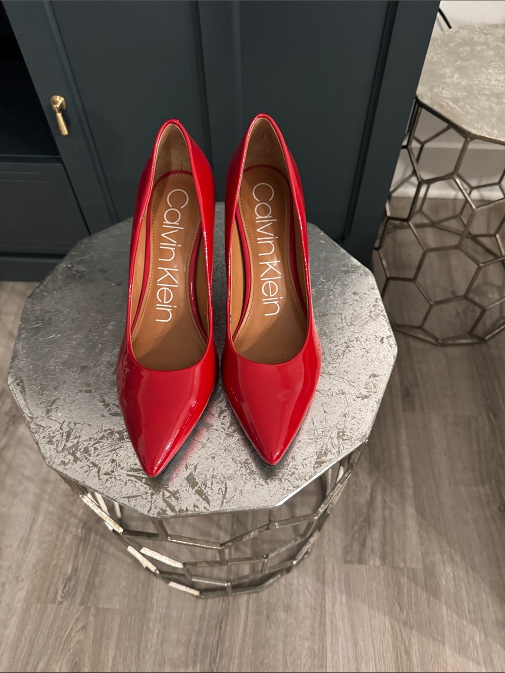 Calvin Klein Women’s Gayle Red Patent Pointed-Toe Pumps